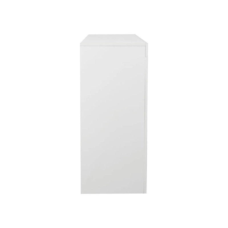 Armário aparador de arrumação com 3 portas e luzes LED – Preto de alto brilho