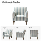 Classic Striped Accent Armchair with Spindle Legs