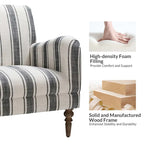 Classic Striped Accent Armchair with Spindle Legs