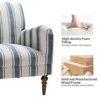 Classic Striped Accent Armchair with Spindle Legs
