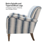 Classic Striped Accent Armchair with Spindle Legs