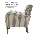 Classic Striped Accent Armchair with Spindle Legs
