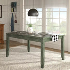 Solid Wood Rectangular Dining Table with Two Drawers