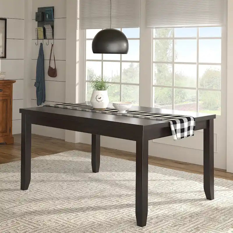 Solid Wood Rectangular Dining Table with Two Drawers