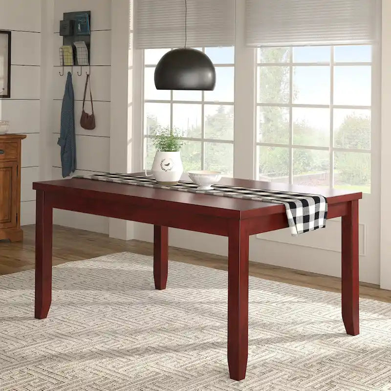 Solid Wood Rectangular Dining Table with Two Drawers