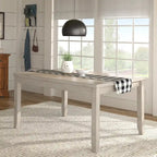 Solid Wood Rectangular Dining Table with Two Drawers