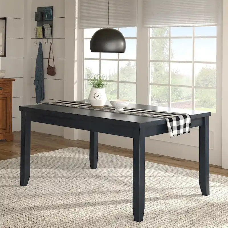 Solid Wood Rectangular Dining Table with Two Drawers
