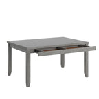 Solid Wood Rectangular Dining Table with Two Drawers