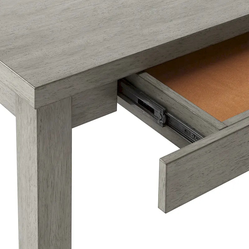 Solid Wood Rectangular Dining Table with Two Drawers