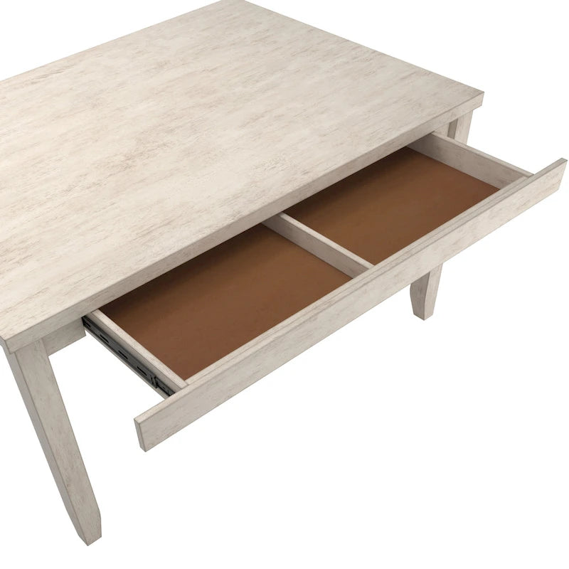 Solid Wood Rectangular Dining Table with Two Drawers