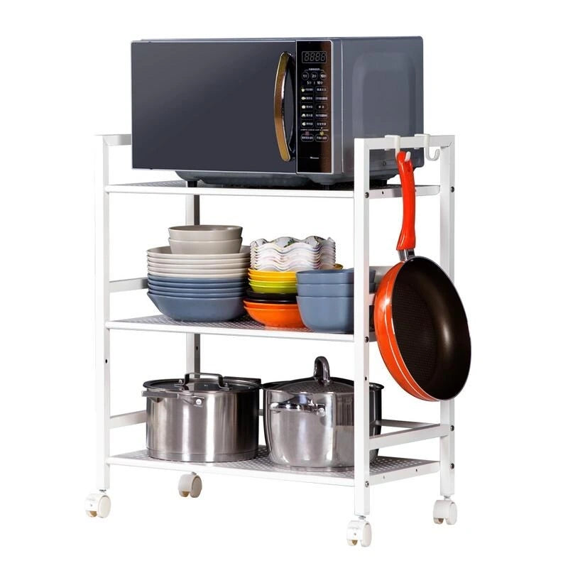 3 or 4-Tier Wheeled Steel Kitchen Cart