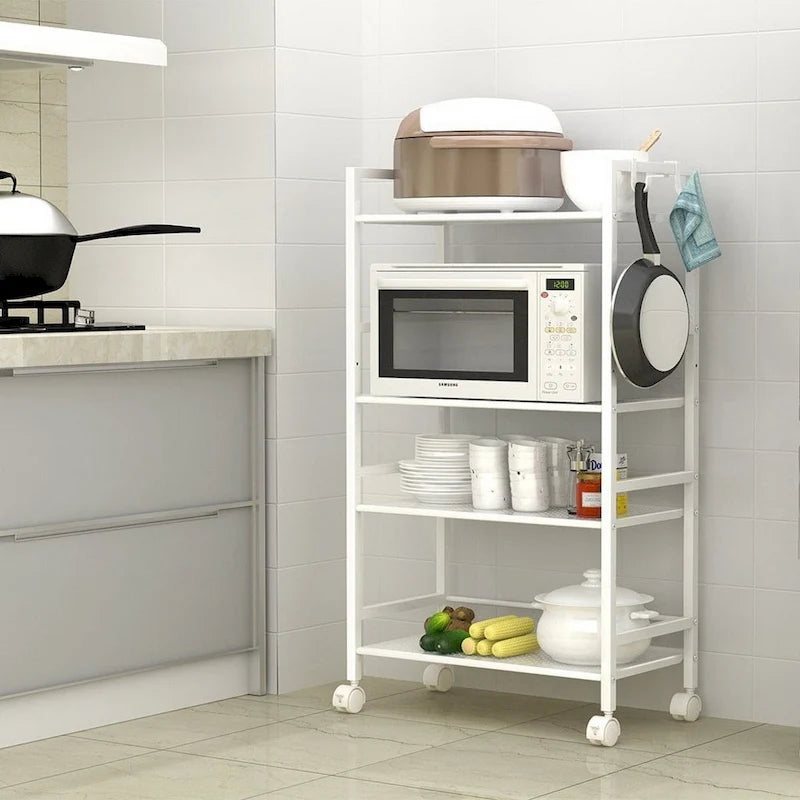 3 or 4-Tier Wheeled Steel Kitchen Cart