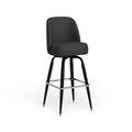 Swivel Bar Stool with Upholstered Bucket Seat and Footrest