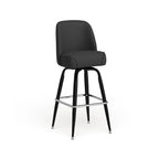 Swivel Bar Stool with Upholstered Bucket Seat and Footrest