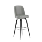 Swivel Bar Stool with Upholstered Bucket Seat and Footrest