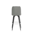 Swivel Bar Stool with Upholstered Bucket Seat and Footrest