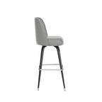 Swivel Bar Stool with Upholstered Bucket Seat and Footrest