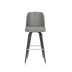 Swivel Bar Stool with Upholstered Bucket Seat and Footrest