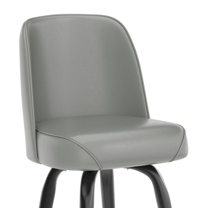 Swivel Bar Stool with Upholstered Bucket Seat and Footrest