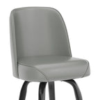 Swivel Bar Stool with Upholstered Bucket Seat and Footrest
