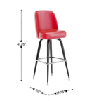 Swivel Bar Stool with Upholstered Bucket Seat and Footrest