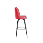 Swivel Bar Stool with Upholstered Bucket Seat and Footrest