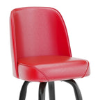 Swivel Bar Stool with Upholstered Bucket Seat and Footrest