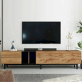 TV Stand for TVs Up to 80 Inches with 3 Drop-Down Doors and Large Storage Cabinet
