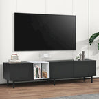 TV Stand for TVs Up to 80 Inches with 3 Drop-Down Doors and Large Storage Cabinet