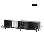 TV Stand for TVs Up to 80 Inches with 3 Drop-Down Doors and Large Storage Cabinet