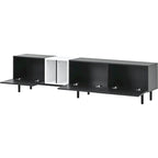 TV Stand for TVs Up to 80 Inches with 3 Drop-Down Doors and Large Storage Cabinet