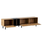 TV Stand for TVs Up to 80 Inches with 3 Drop-Down Doors and Large Storage Cabinet