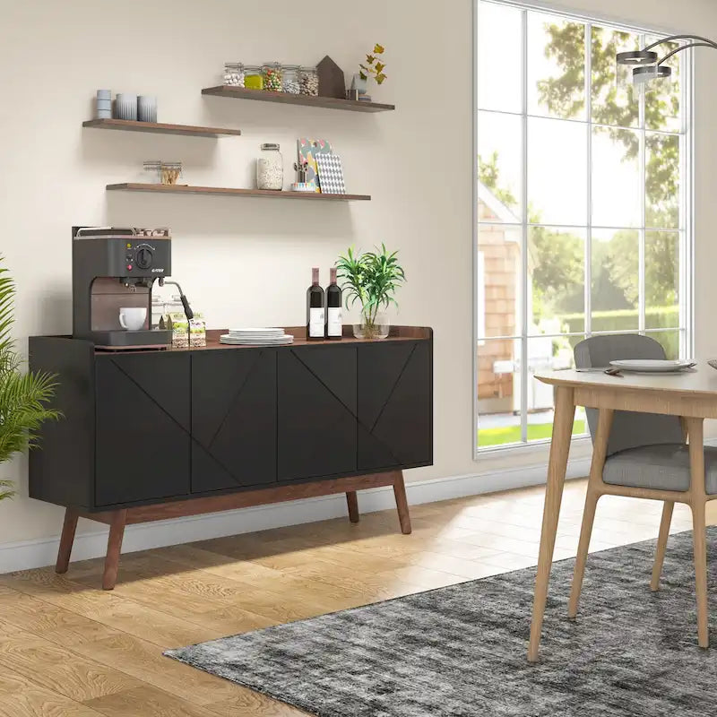 55" Kitchen Sideboard Storage Cabinet with Shelves