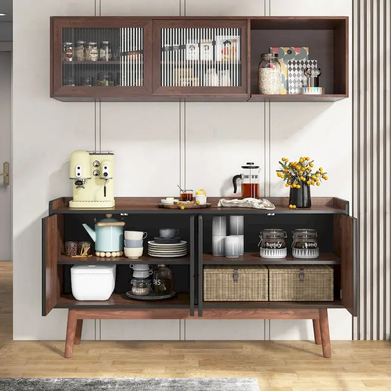 55" Kitchen Sideboard Storage Cabinet with Shelves
