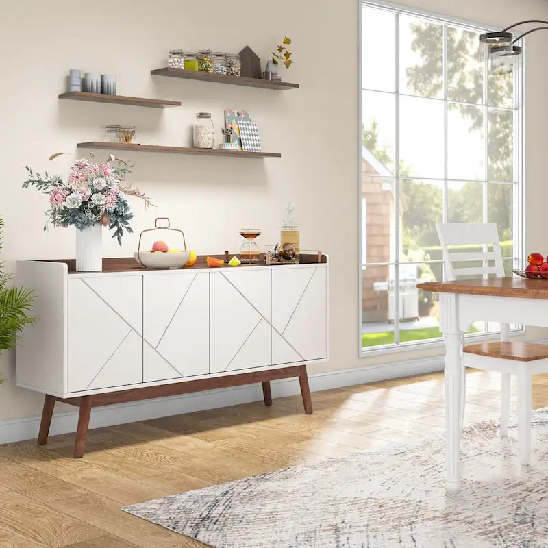55" Kitchen Sideboard Storage Cabinet with Shelves
