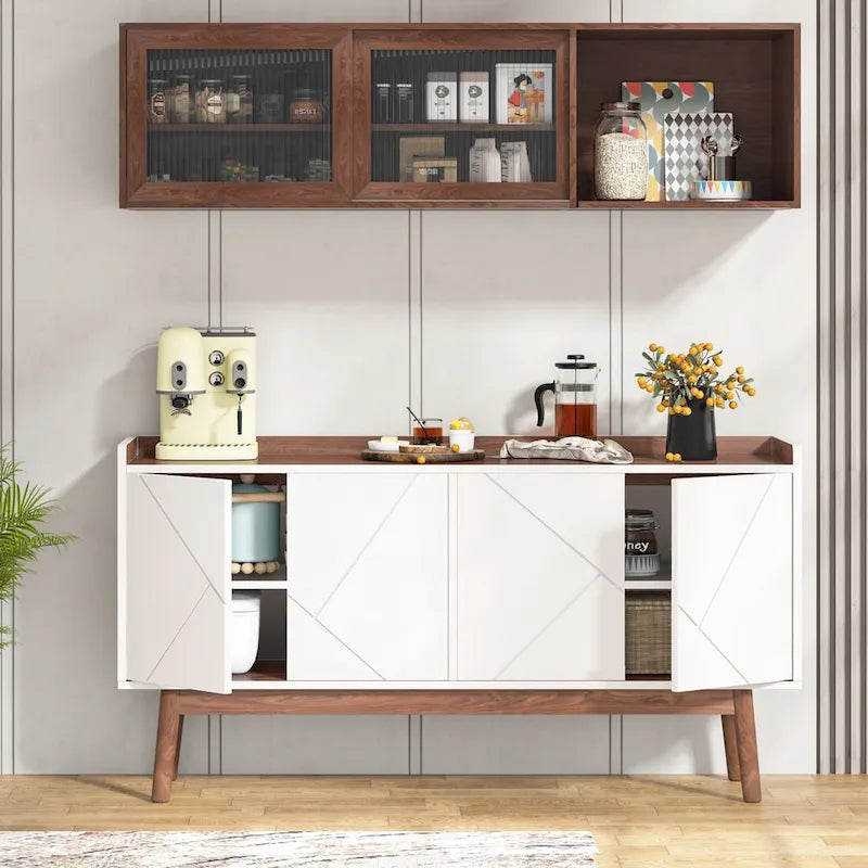55" Kitchen Sideboard Storage Cabinet with Shelves