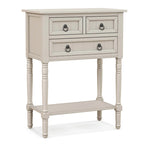 2-Tier Side Table with 3 Drawers and Open Shelf