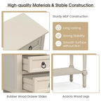 2-Tier Side Table with 3 Drawers and Open Shelf