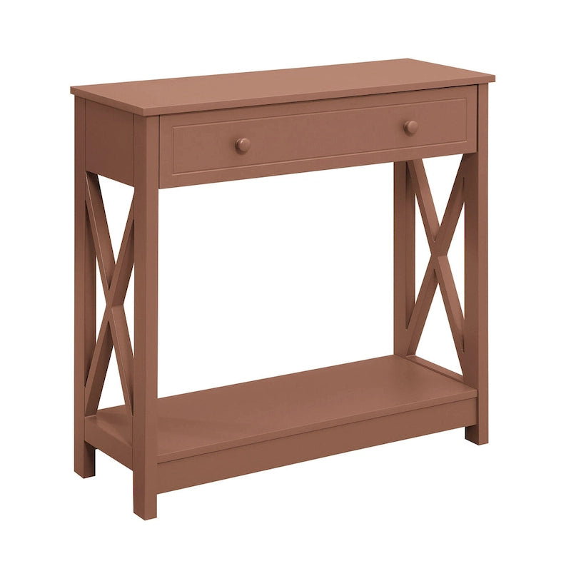 Mesa de entrada de 1 gaveta com prateleira