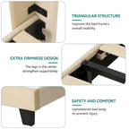 Gestoffeerd bedframe in Queen-formaat met fluwelen hoofdbord