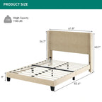 Gestoffeerd bedframe in Queen-formaat met fluwelen hoofdbord