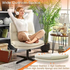 Sedia da ufficio senza braccioli con seduta in pelle PU, base girevole, senza ruote