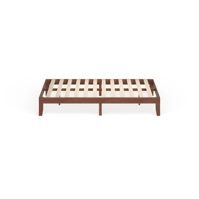 Letto matrimoniale contenitore in legno massello con base a doghe