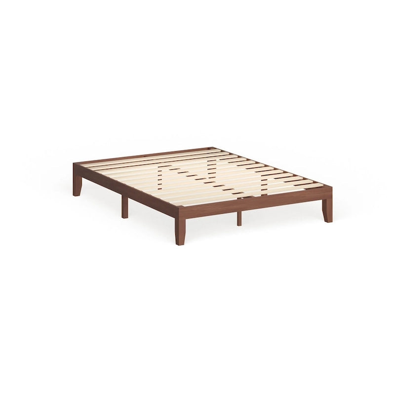 Letto matrimoniale contenitore in legno massello con base a doghe