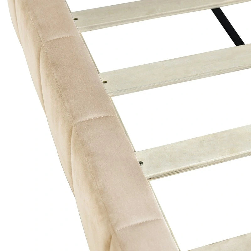 Full Size Upholstered Daybed with L-Shaped Headboard