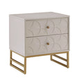 Arched Diamond 2-Drawer Gold Metal End Table