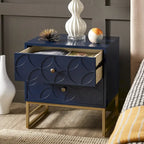 Arched Diamond 2-Drawer Gold Metal End Table