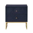 Arched Diamond 2-Drawer Gold Metal End Table