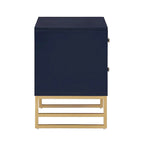 Arched Diamond 2-Drawer Gold Metal End Table
