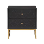 Arched Diamond 2-Drawer Gold Metal End Table